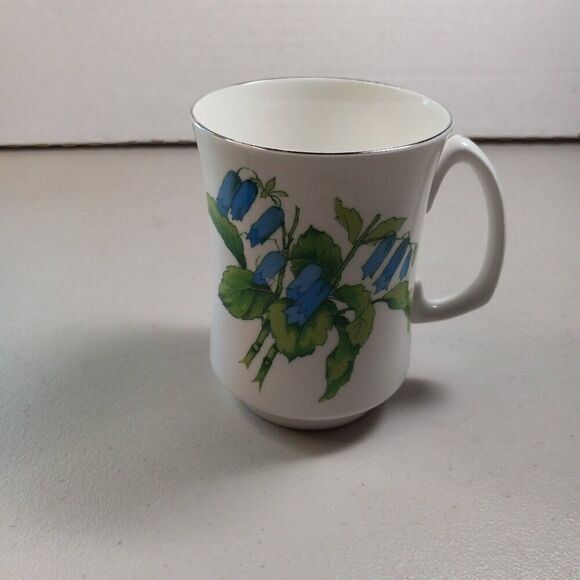 Crown Sterling England Brighton Bluebells Fine Bone China Mug - Picture 1 of 7